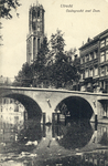 1647 Gezicht op de Oudegracht Tolsteegzijde te Utrecht met op de voorgrond de Gaardbrug; op de achtergrond de Domtoren.